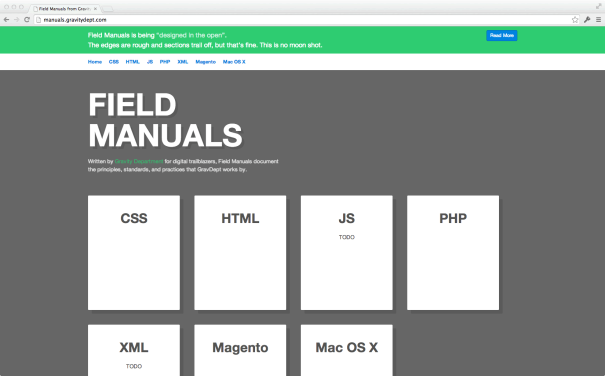 Field Manuals from Gravity Department